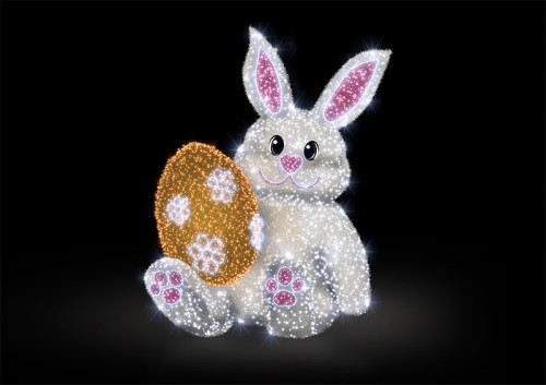 Iluminacja wielkanocna królik z pisanką 3D - Sklep NewLed