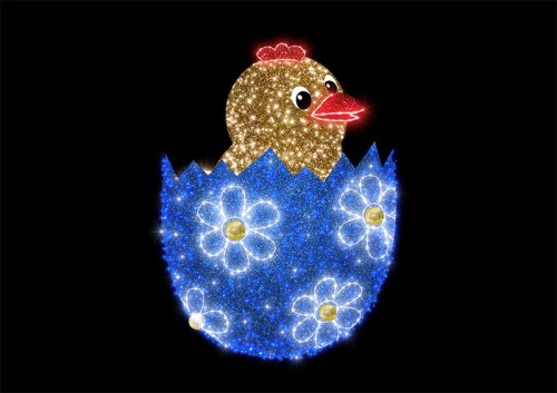 Iluminacja wielkanocna kurczak w pisance 3D - Sklep NewLed