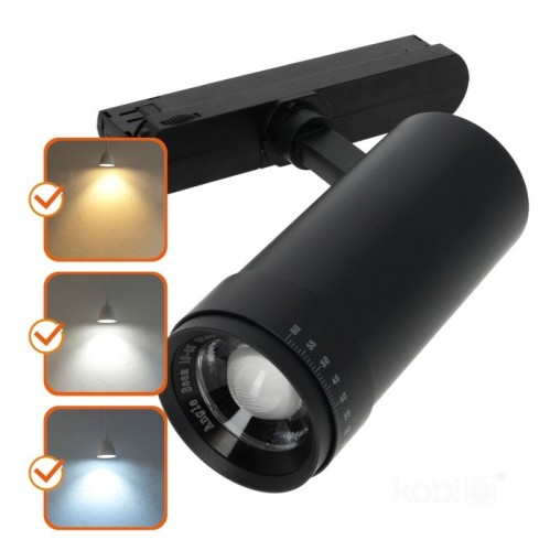 Reflektor szynowy LED NEXTRACK VISION 30W 3CCT 30-60° czarny Kobi Pro