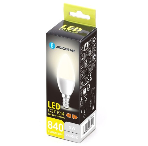 Żarówka LED 9W, gwint E14, barwa neutralna 4000K, 840lm.
