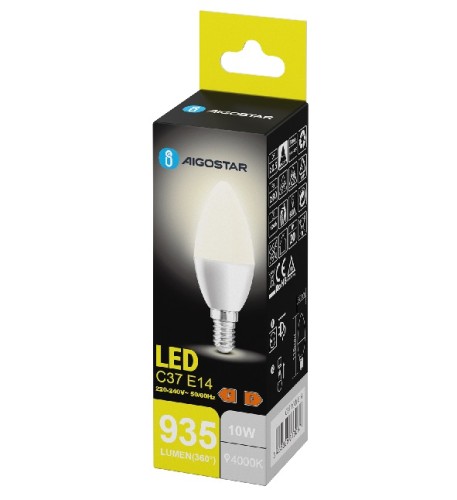 Żarówka LED 10W, gwint E14, barwa neutralna 4000K, 935lm.