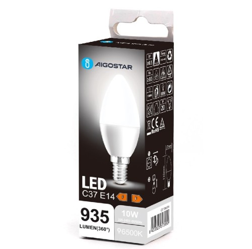 Żarówka LED 10W, gwint E14, barwa zimna 6500K, 935lm.