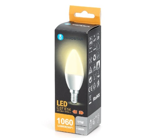  Żarówka LED 11W, gwint E14, barwa ciepła 3000K, 1060lm.