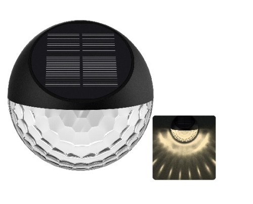 Solarny kinkiet elewacyjny 2W barwa światła ciepła 2700K IP44