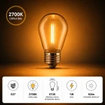 Żarówka LED 1W ST45 E27 50lm 2700K 