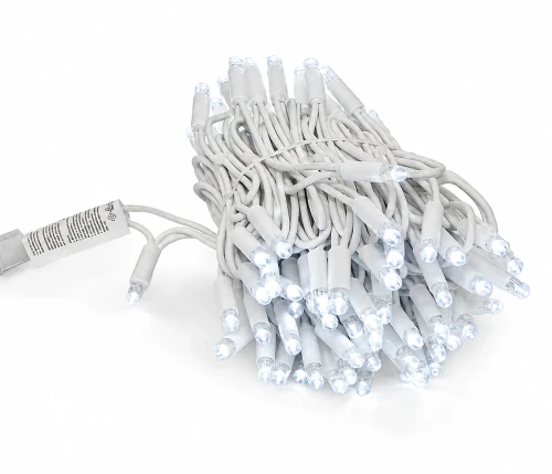 Lampki choinkowe LED zewnętrzne 10 m – białe zimne, 230V, IP67, łączone do 30 zestawów