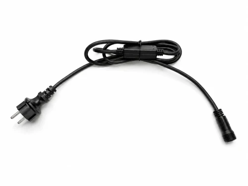  Kabel zasilający do oświetlenia świątecznego 1.5m IP44 220V AC czarny Newled