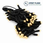 Profesjonalne lampki choinkowe zewnętrzne LED 10 m 100 LED 220V IP67 – ciepła biel + zimny FLASH