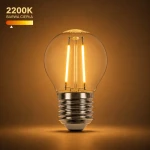 Żarówka LED G45 1W E27 2200K ciepła barwa 85lm filament