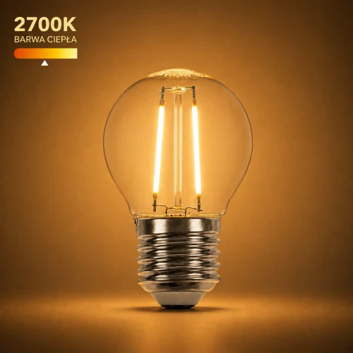 Żarówka LED G45 E27 1W 100 lm 2700K Filament do girland