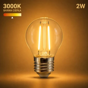 Żarówka LED  2W filament G45 E27 230lm 