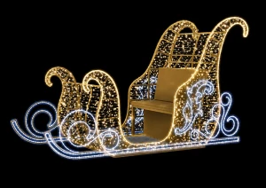 Sanie Świętego Mikołaja LED 3D –Iluminacja świąteczna 275 cm