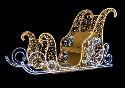 Sanie Świętego Mikołaja LED 3D –Iluminacja świąteczna 275 cm - Sklep NewLed