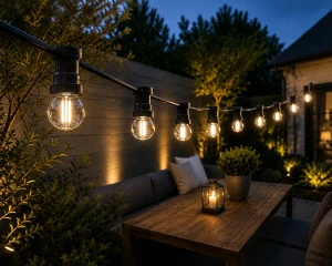GIRLANDA 230V, IP44 Żarówki co 0,5 metra 2W filament 