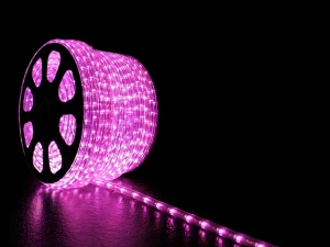 Wąż LED 24V zewnętrzny IP67 360° na metry – różowy