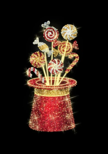 Magiczny Cylinder z Cukierkami 3D – Świetlna Iluminacja Świąteczna LED