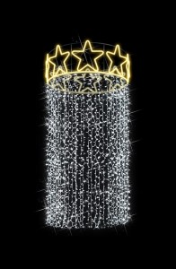 Dekoracja latarniowa LED 350cm Korona z Kurtyną Świetlną