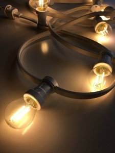 Profesjonalna girlanda żarówkowa 4,5W G45, żarówka co 0,5mb. 230V IP44