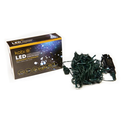 Lampki choinkowe LED z programatorem Białe 10mb 100 diod - Sklep NewLed