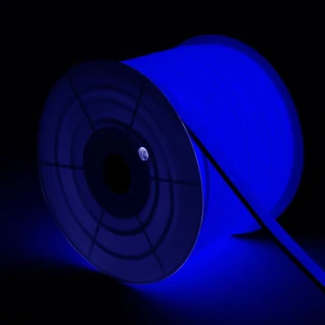 Neon LED flex 180ºb. niebieski 7.5 W/m, 220V AC 100 LED/m 50m IP67