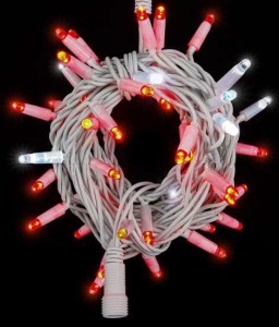 Lampki choinkowe LED zewnętrzne CZERWONE Flash 10mb 230V IP67