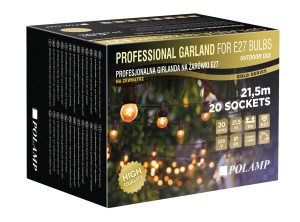 Girlanda Profesjonalna czarna 20m 40xE27 kolekcja złota IP44 230V 