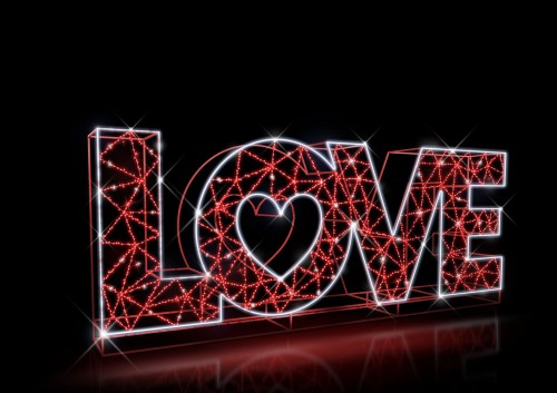 Iluminacja walentynkowa 3D  stojąca  600x230x70cm EFR-11-20-038 - Sklep NewLed