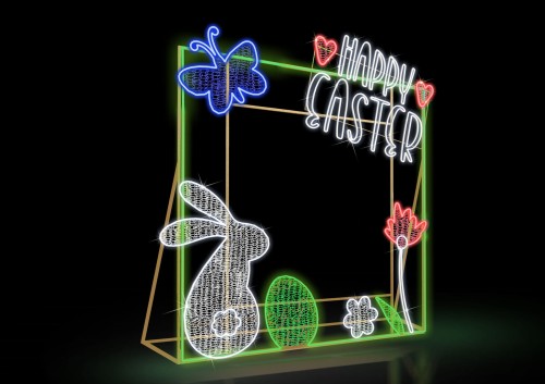 Iluminacja Wielkanocna stojąca ramka do zdjęć 250x250cm EFR-13-22-026 - Sklep NewLed