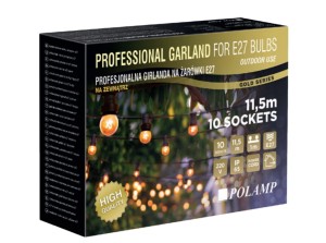 Girlanda Profesjonalna czarna 10m 10xE27 kolekcja złota IP44 230V zewnętrzna