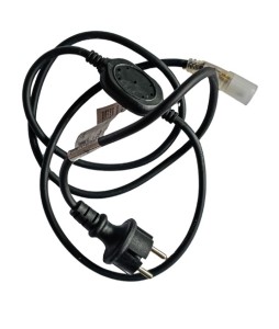  Kabel zasilający z prostownikiem do węży led 1.5m IP44 220V AC czarny Newled
