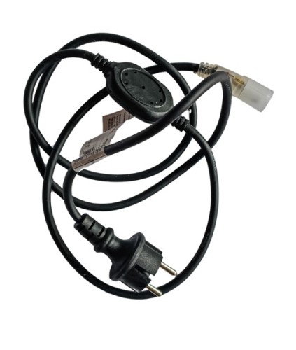 Kabel zasilający z prostownikiem do węży led 1.5m IP44 220V AC czarny Newled - Sklep NewLed