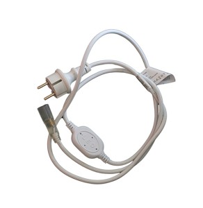  Kabel zasilający z prostownikiem do węży led 1.5m IP44 220V AC biały Newled